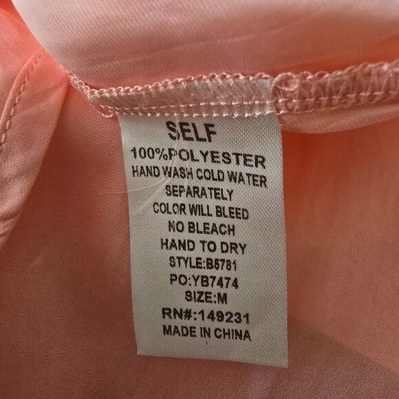 KORI AMERICAN VNECK SHORT SLEEVE BLOUSE CORAL WOMENS MED OVERSIZED NWT - Picture 8 of 8